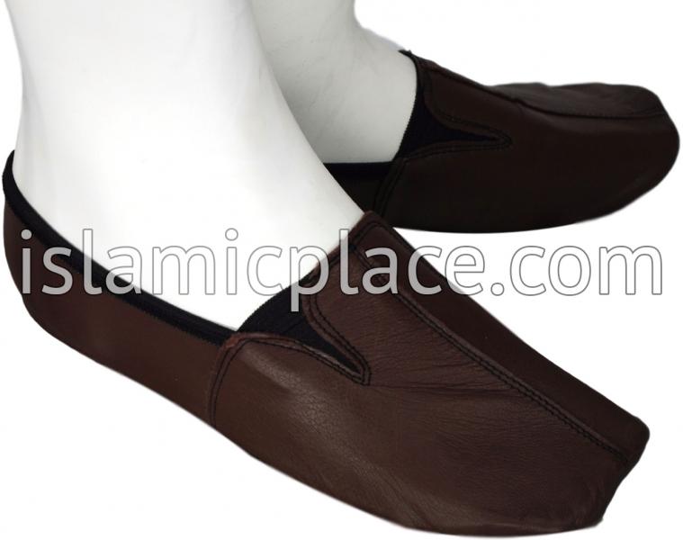 Chocolate Brown - Ankle Low-cut Khuff Leather socks