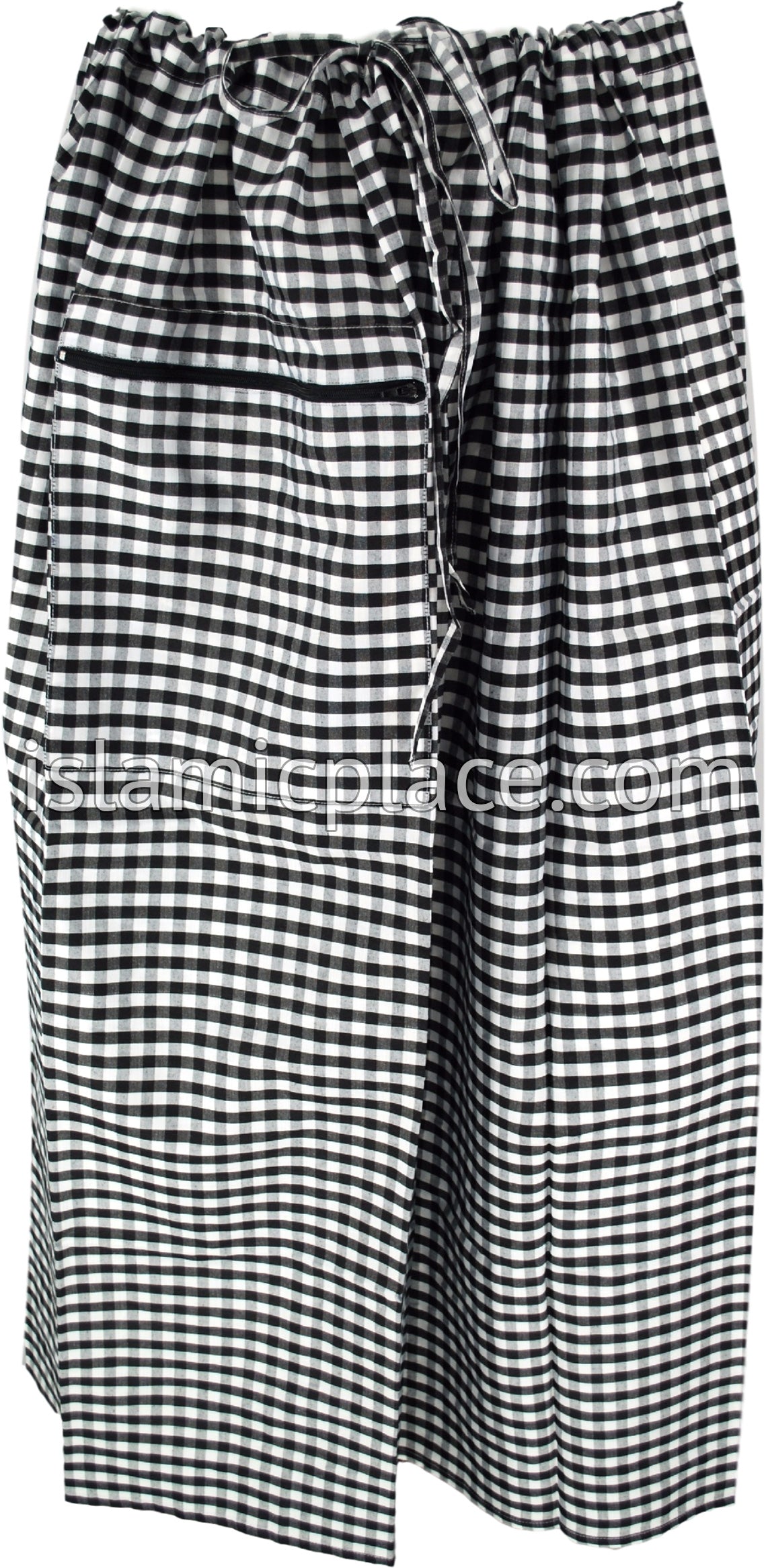 Black, White, Gray - Plaid Design Men Lungi Izar