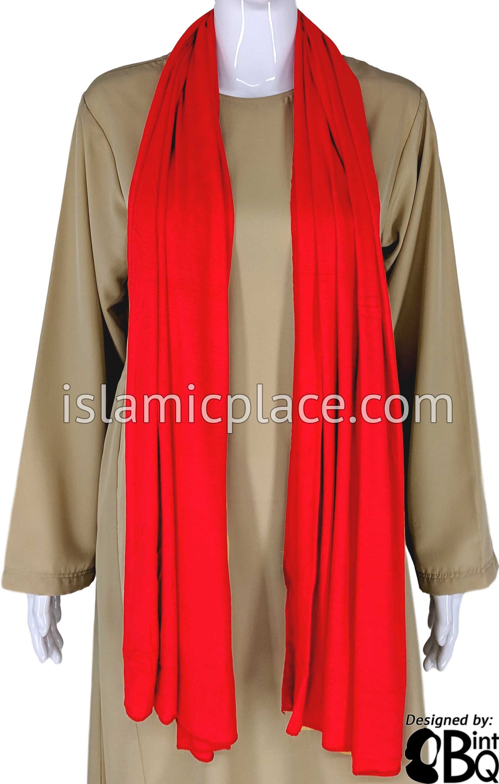 Red Plain - Jamila Jersey Shayla Long Rectangle Hijab 30"x70"