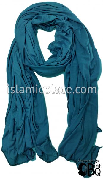 Himalaya Blue Plain - Jamila Jersey Shayla Long Rectangle Hijab 30"x70"