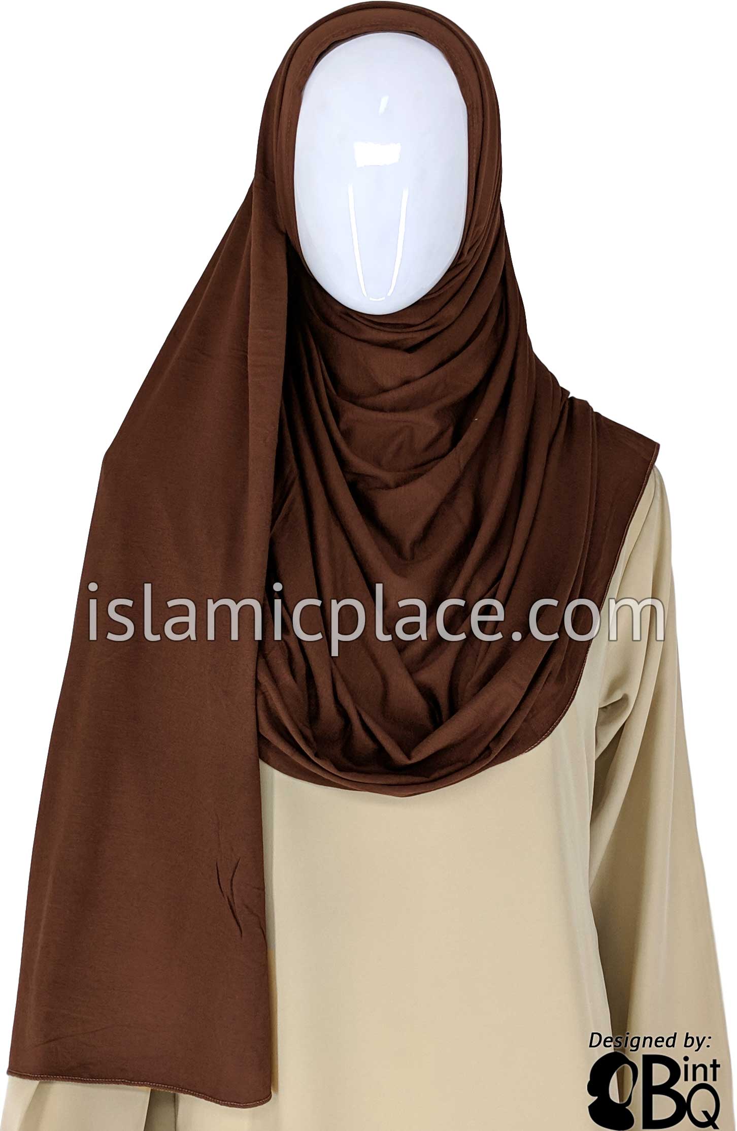 Brown Plain - Jamila Jersey Shayla Long Rectangle Hijab 30"x70"
