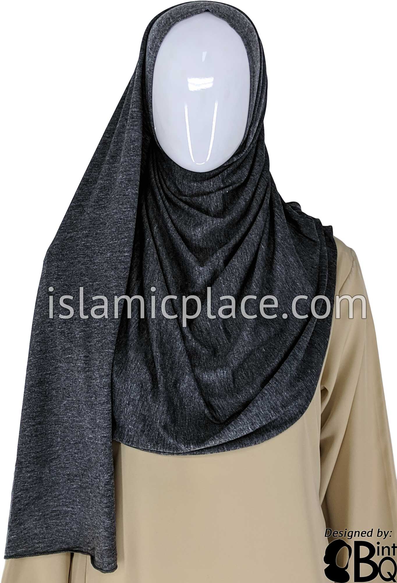 Heather Gray Plain - Jamila Jersey Shayla Long Rectangle Hijab 30"x70"