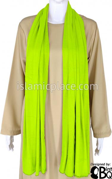 Lime Green Plain - Jamila Jersey Shayla Long Rectangle Hijab 30"x70"