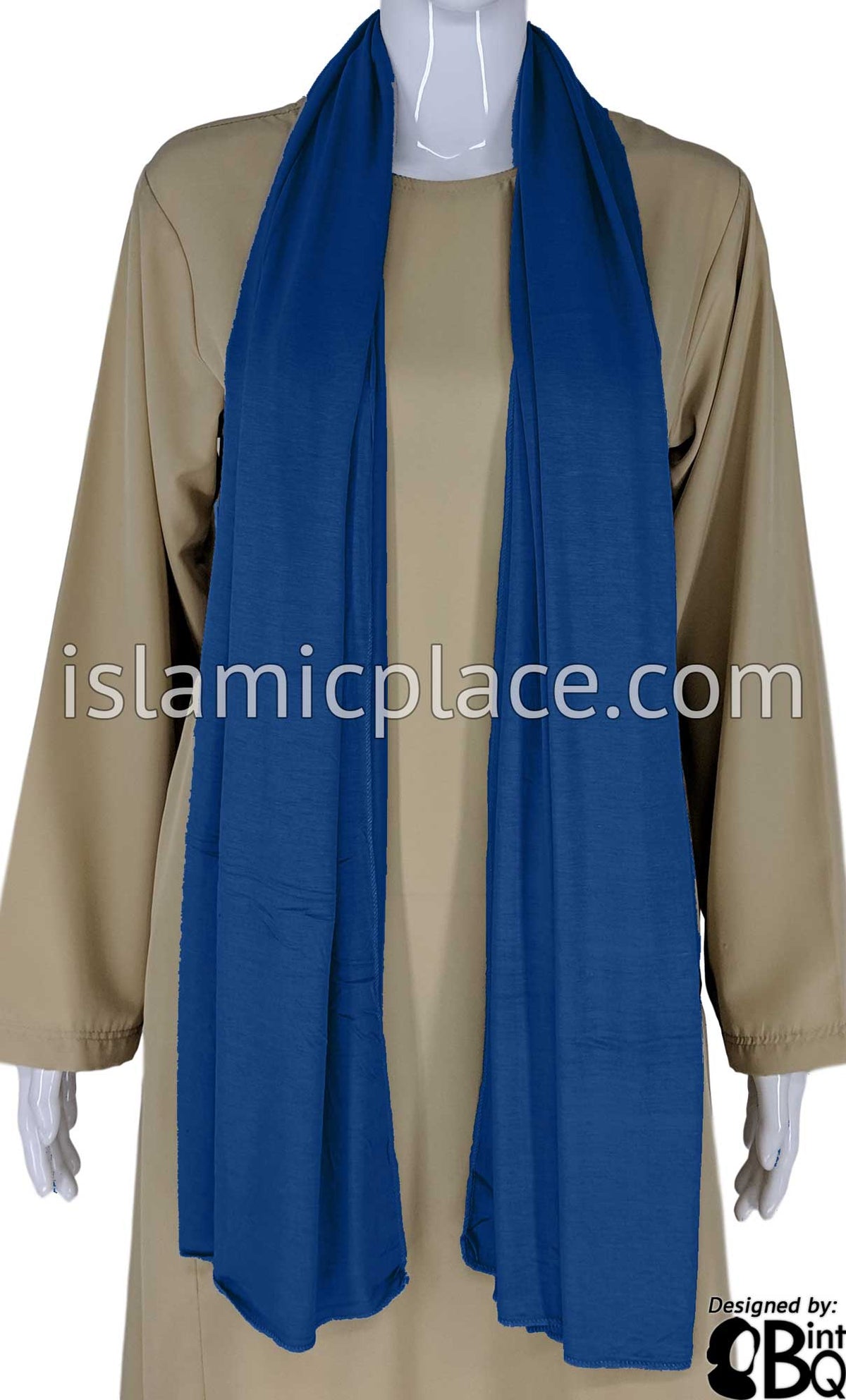Cobalt Plain - Jamila Jersey Shayla Long Rectangle Hijab 30"x70"