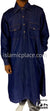 Blue Denim - Daud Men Military Style Thob by Ibn Ameen in Denim - IA11