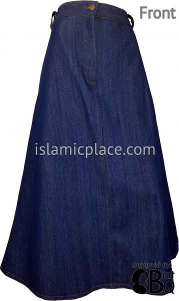 Blue - Jameela Ruffle-Back Skirt in Denim by BintQ - BQ139
