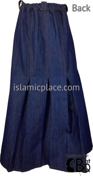 Blue - Jameela Ruffle-Back Skirt in Denim by BintQ - BQ139