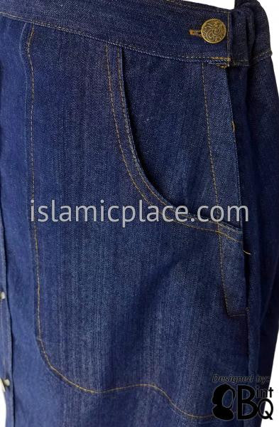 Blue - Nadima Button Down Style Skirt in Denim by BintQ - BQ162