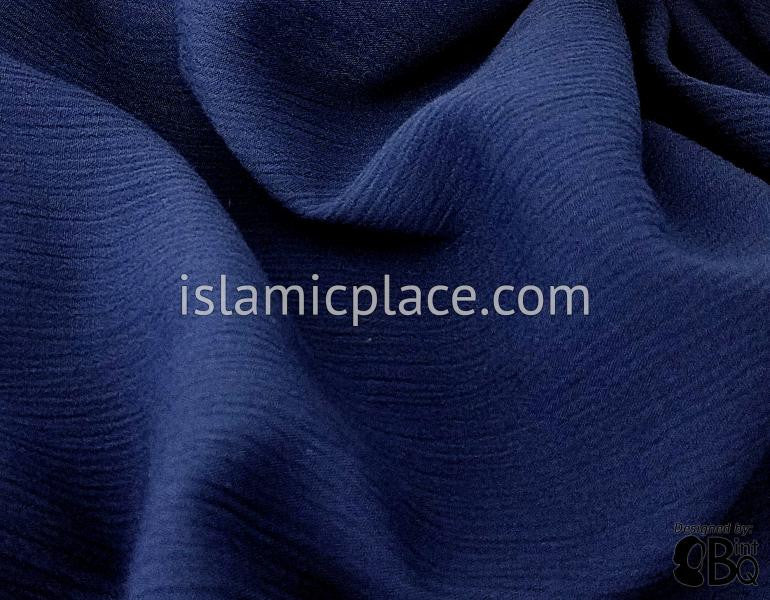 Navy Blue - Aisha Mini Pleats Swing Abaya in Crinkled Fabric by BintQ - BQ66