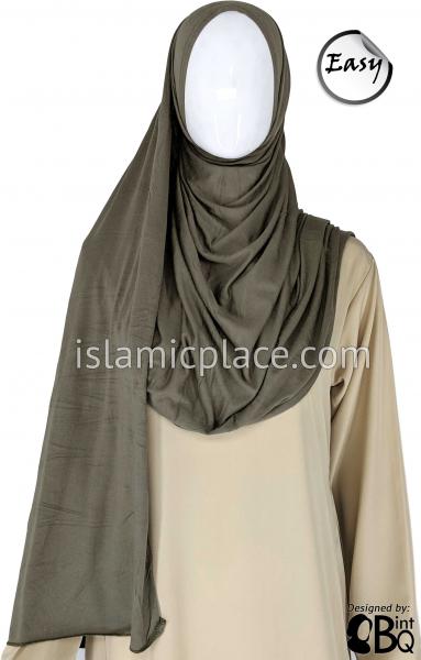 Light Taupe Plain - Easy Aisha Jersey Shayla Long Rectangle Hijab 30"x70"