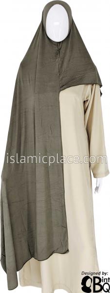 Light Taupe Plain - Easy Aisha Jersey Shayla Long Rectangle Hijab 30"x70"