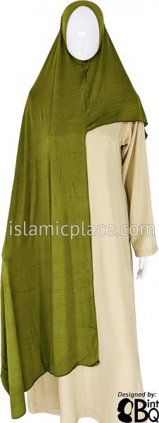 Light Olive Green Plain - Easy Aisha Jersey Shayla Long Rectangle Hijab 30"x70"