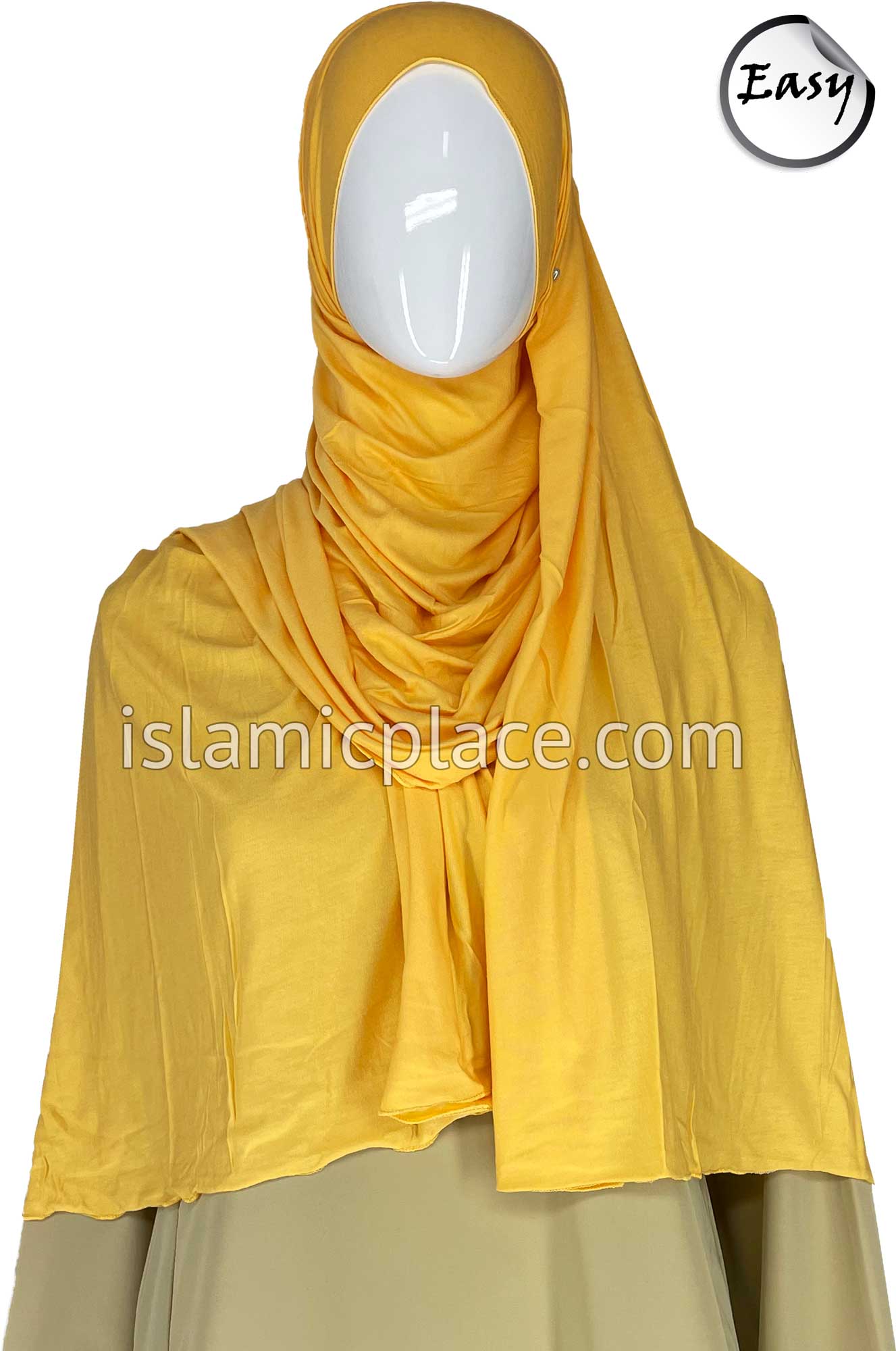 Golden Sand Plain - Easy Aisha Jersey Shayla Long Rectangle Hijab 30"x70"