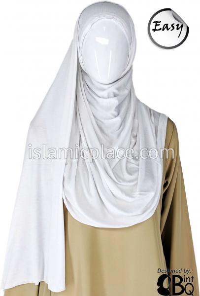 White Plain - Easy Aisha Jersey Shayla Long Rectangle Hijab 30"x70"