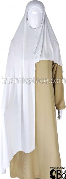 White Plain - Easy Aisha Jersey Shayla Long Rectangle Hijab 30"x70"