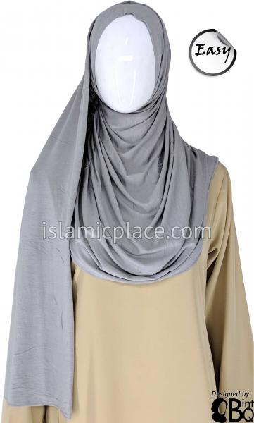 Silver Plain - Easy Aisha Jersey Shayla Long Rectangle Hijab 30"x70"