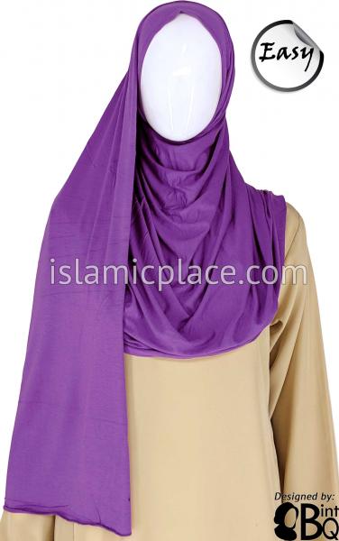 Purple Plain - Easy Aisha Jersey Shayla Long Rectangle Hijab 30"x70"