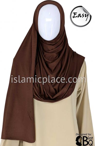 Brown Plain - Easy Aisha Jersey Shayla Long Rectangle Hijab 30"x70"