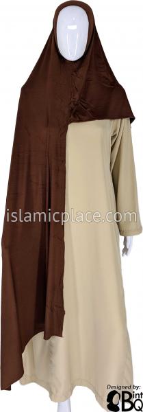 Brown Plain - Easy Aisha Jersey Shayla Long Rectangle Hijab 30"x70"
