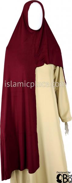 Burgundy Plain - Easy Aisha Jersey Shayla Long Rectangle Hijab 30"x70"