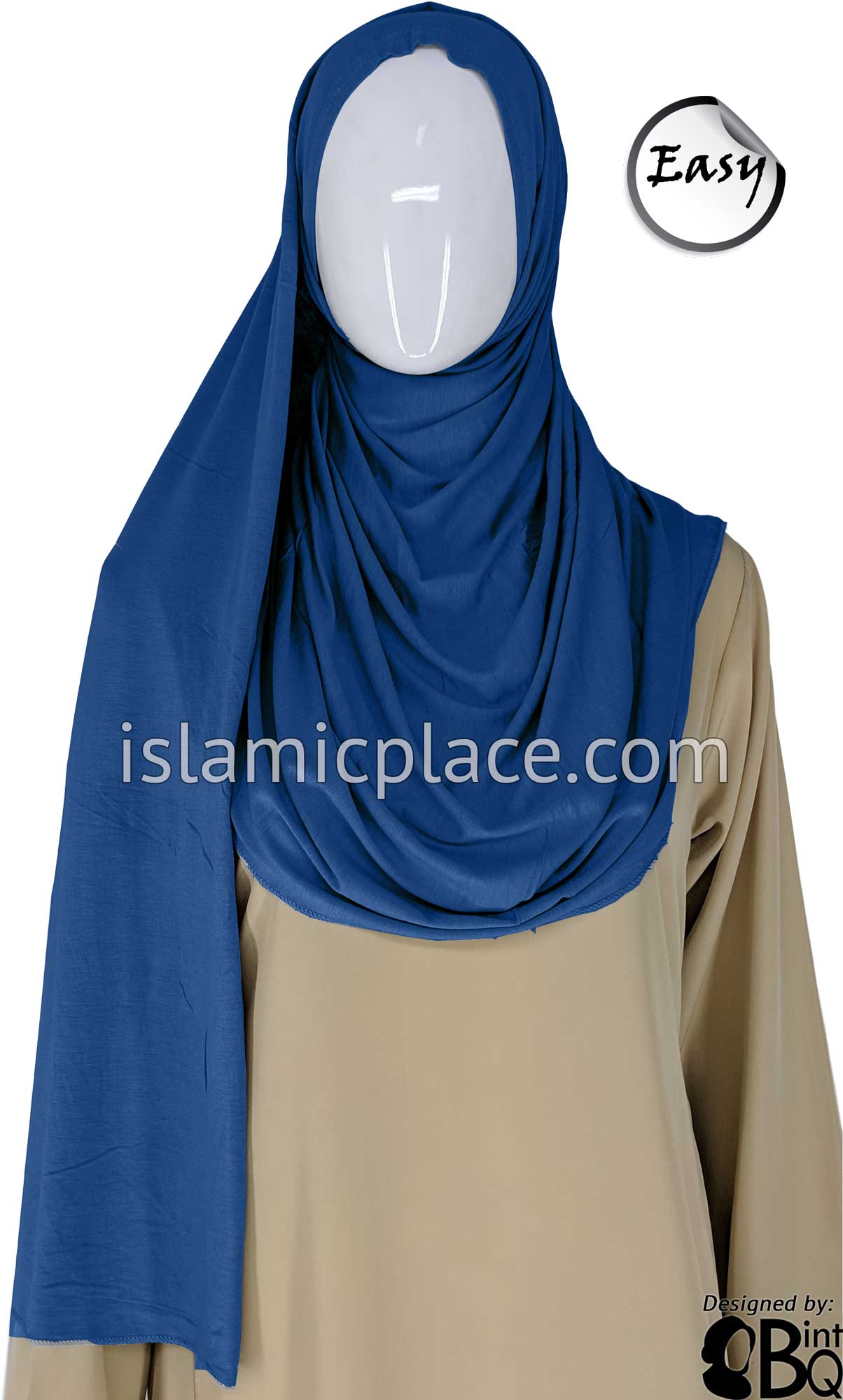 Cobalt Plain - Easy Aisha Jersey Shayla Long Rectangle Hijab 30"x70"