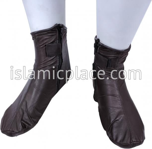 Dark Brown - Zip-up Khuff Leather socks