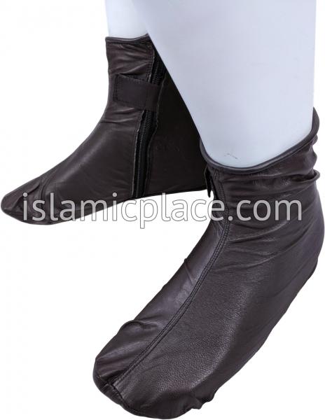 Dark Brown - Zip-up Khuff Leather socks