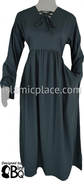 Charcoal Gray - Girl's Yaminah Swing Abaya by BintQ - BQ42