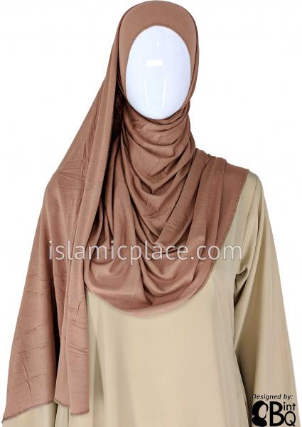 Glazed Pecan Plain - Jamila Jersey Shayla Long Rectangle Hijab 30&quot;x70&quot;
