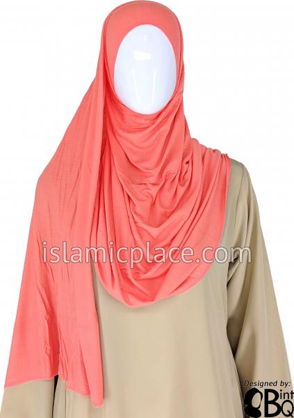 Salmon Plain - Jamila Jersey Shayla Long Rectangle Hijab 30"x70"