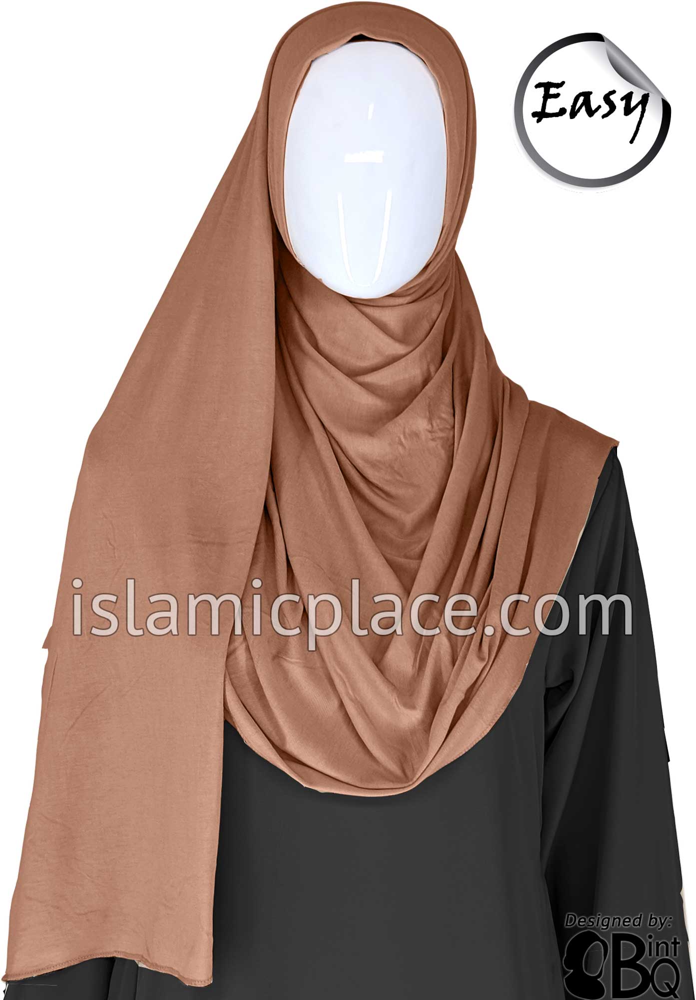 Glazed Pecan Plain - Easy Aisha Jersey Shayla Long Rectangle Hijab 30"x70"