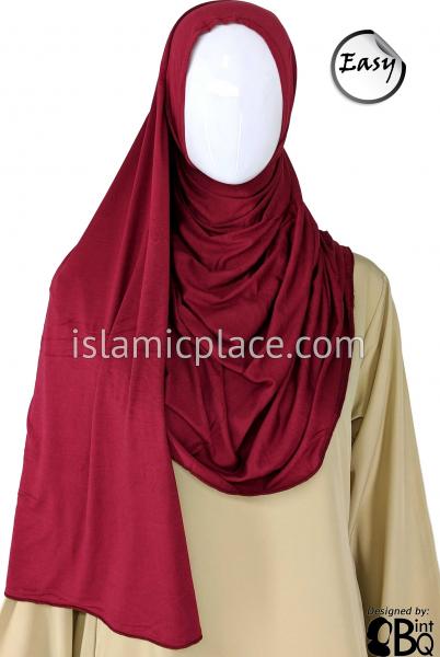 Light Burgundy Plain - Easy Aisha Jersey Shayla Long Rectangle Hijab 30&quot;x70&quot;