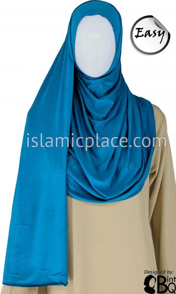 Light Teal Plain - Easy Aisha Jersey Shayla Long Rectangle Hijab 30"x70"