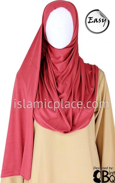 Clay Red Plain - Easy Aisha Jersey Shayla Long Rectangle Hijab 30"x70"
