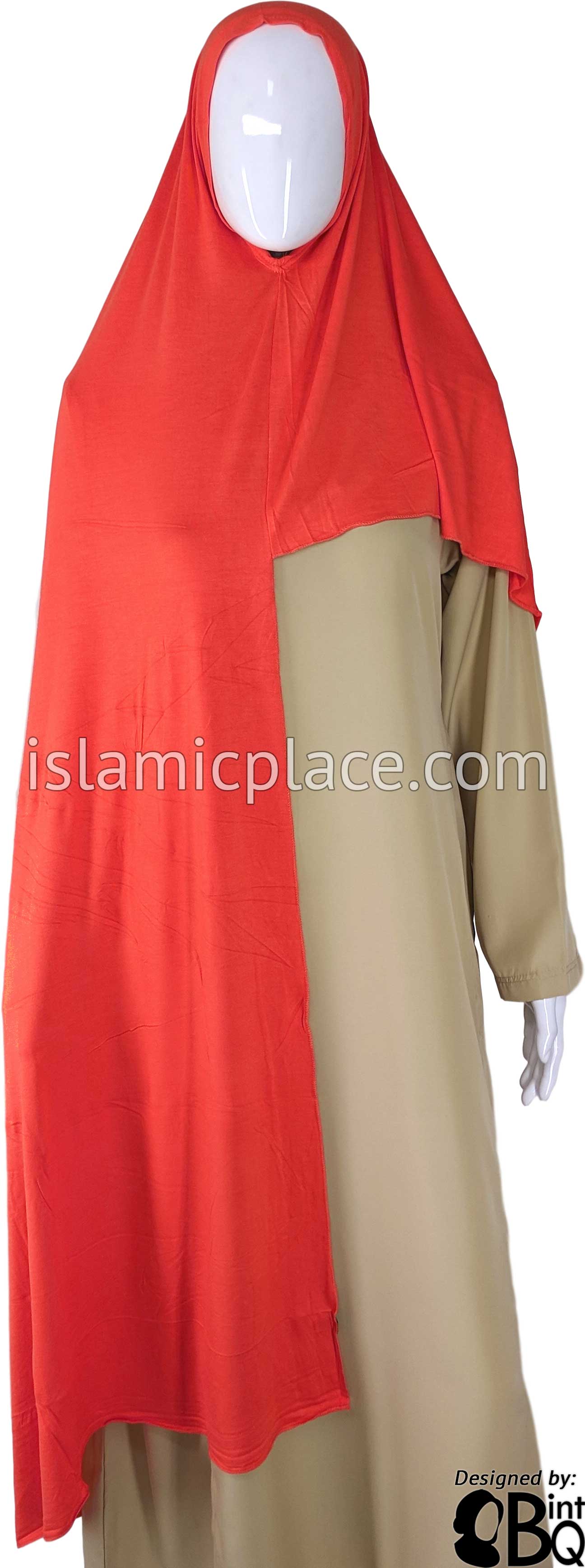 Brick Red Plain - Easy Aisha Jersey Shayla Long Rectangle Hijab 30"x70"