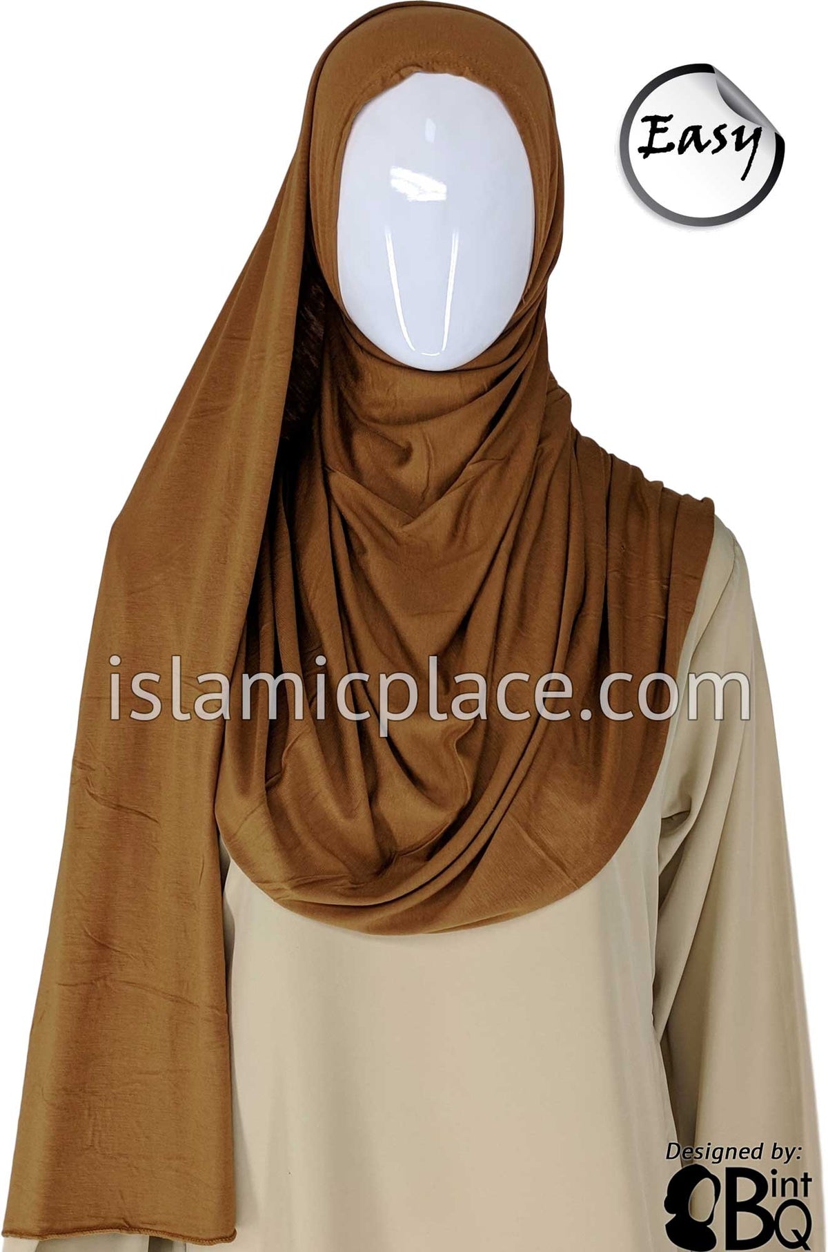 Pumpkin Spice Plain - Easy Aisha Jersey Shayla Long Rectangle Hijab 30&quot;x70&quot;