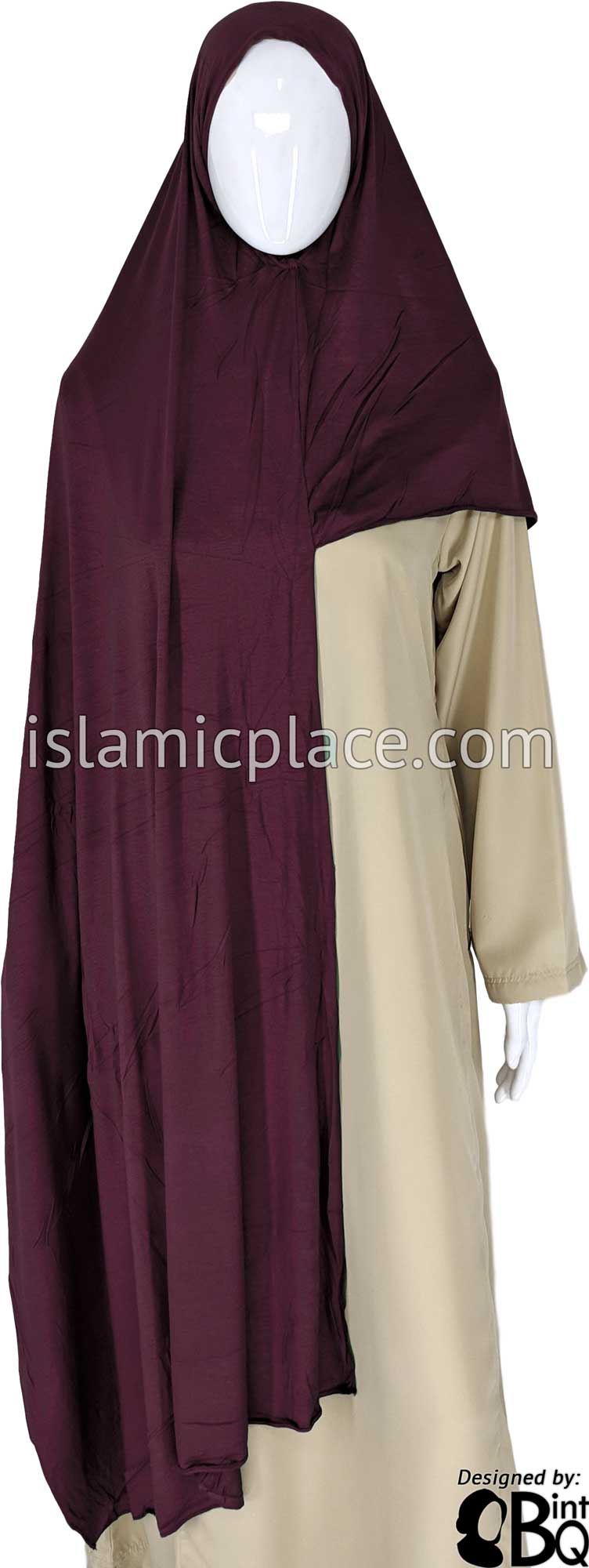 Eggplant Plain - Easy Aisha Jersey Shayla Long Rectangle Hijab 30"x70"