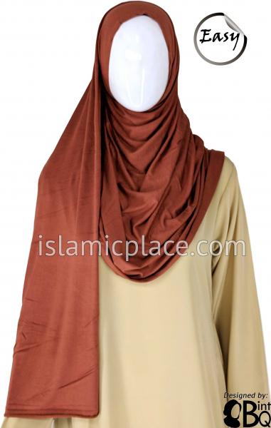 Light Rust Plain - Easy Aisha Jersey Shayla Long Rectangle Hijab 30"x70"