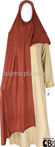 Light Rust Plain - Easy Aisha Jersey Shayla Long Rectangle Hijab 30"x70"