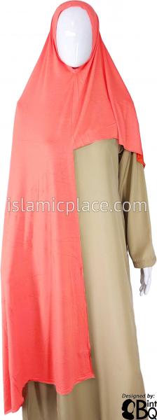 Salmon Plain - Easy Aisha Jersey Shayla Long Rectangle Hijab 30"x70"