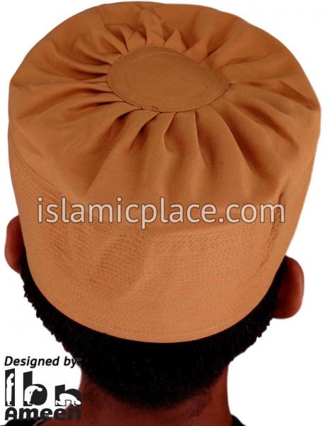 Camel - Namazi Crown Pleated Solid Kufi