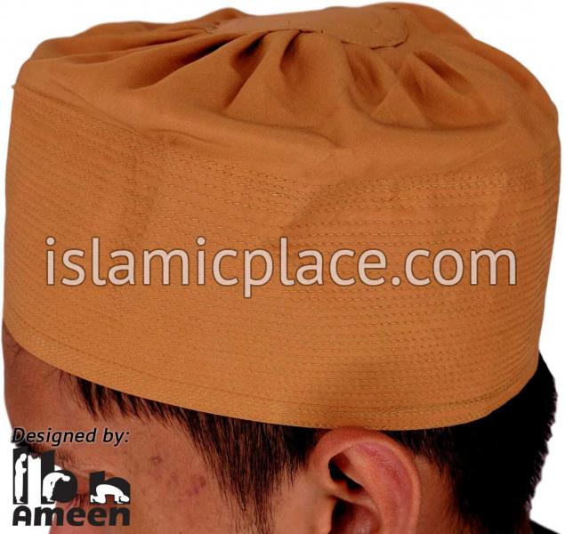 Camel - Namazi Crown Pleated Solid Kufi