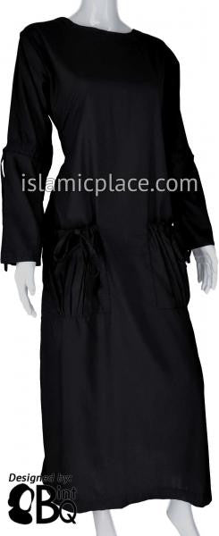 Black - Wajida Big Pockets Style Abaya by BintQ - BQ183