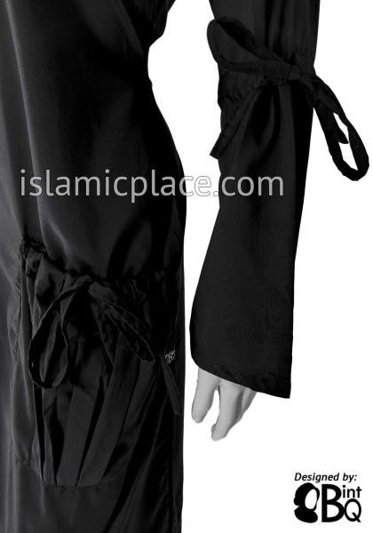 Black - Wajida Big Pockets Style Abaya by BintQ - BQ183
