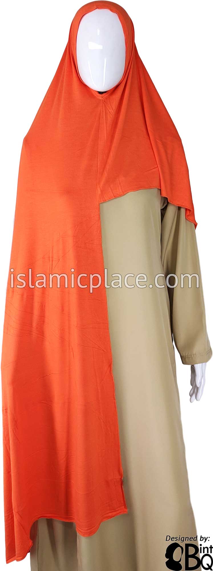 Orange Plain - Easy Aisha Jersey Shayla Long Rectangle Hijab 30"x70"