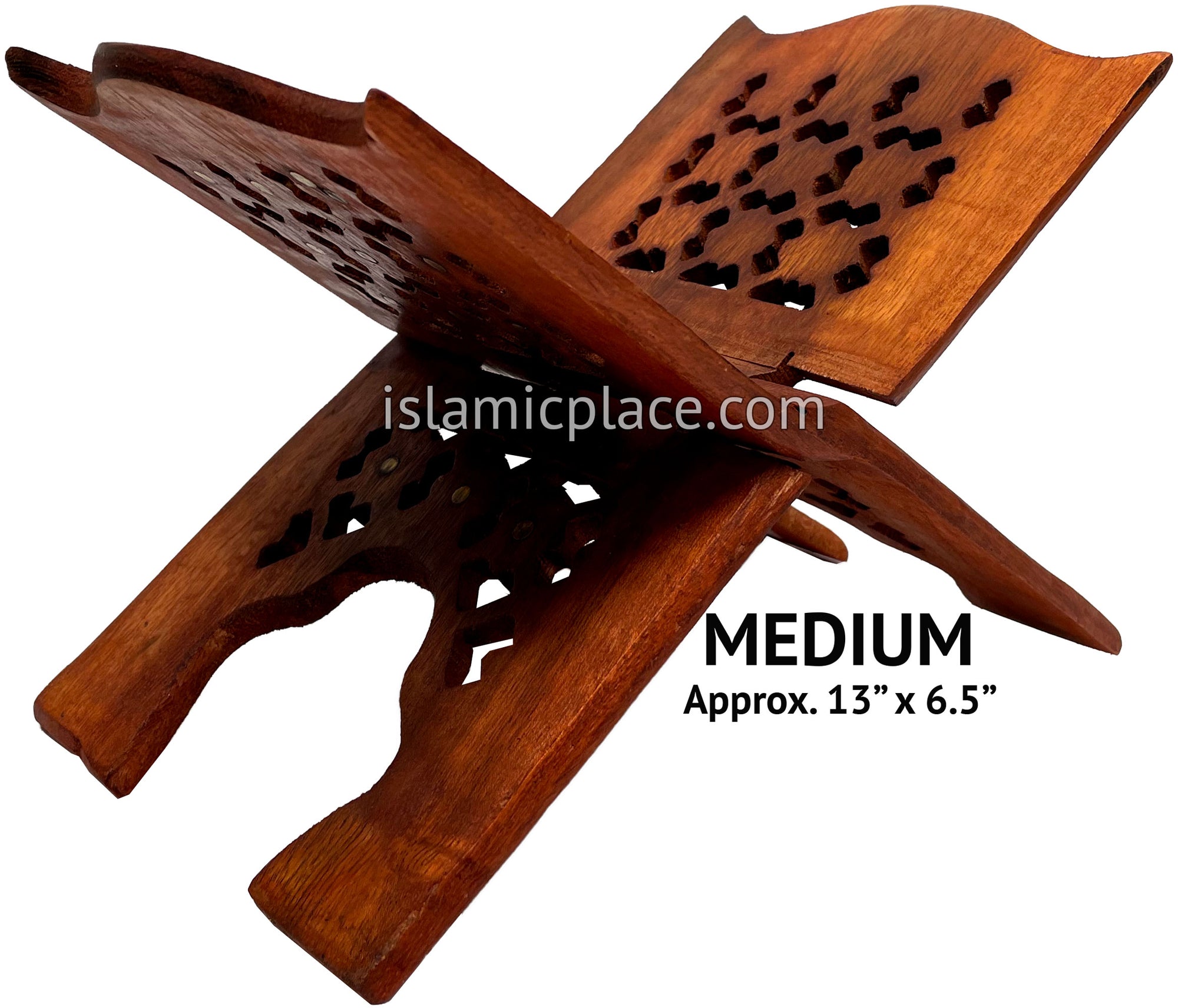 Mujeeb Design Wooden Carved Quran book holder - Medium Rehal