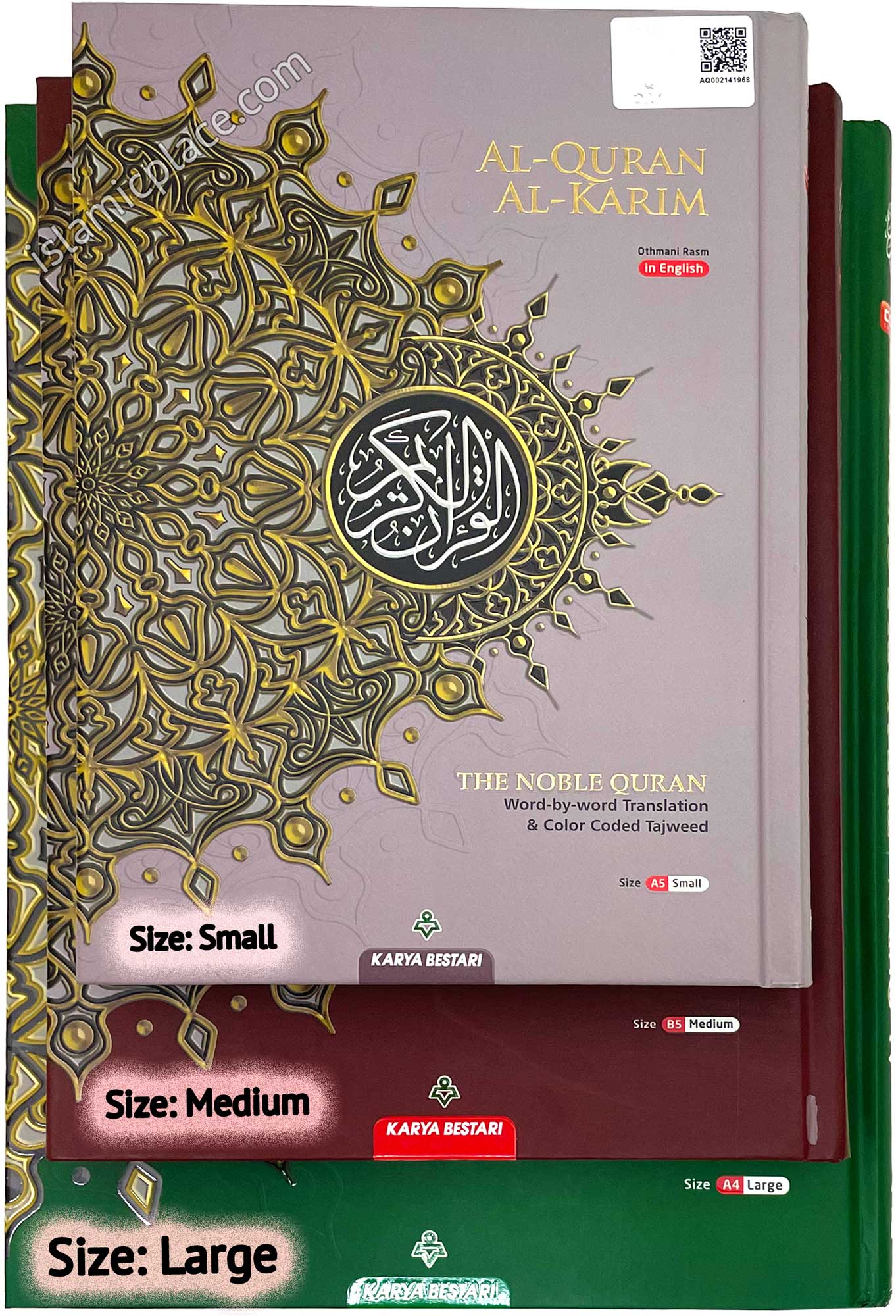 Al-Quran Al-Karim - The Noble Quran Word-by-Word Translation & Color Coded Tajweed Large 9" x 12"
