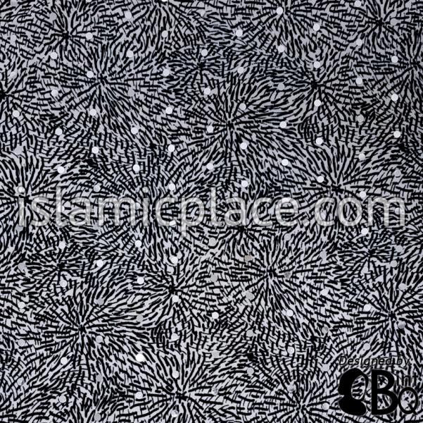 Black Burst on White Base with Black Wrap - Kuwaiti Scarf