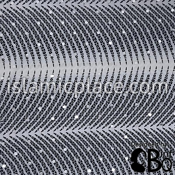 Black Abstract Array on White Base with White Wrap - Kuwaiti Scarf