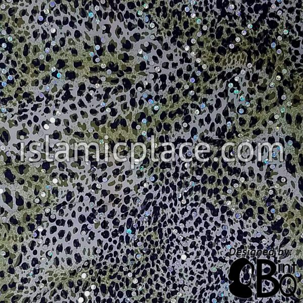 Black, Gray, and Olive Scales on White Base with Black Wrap - Kuwaiti Scarf